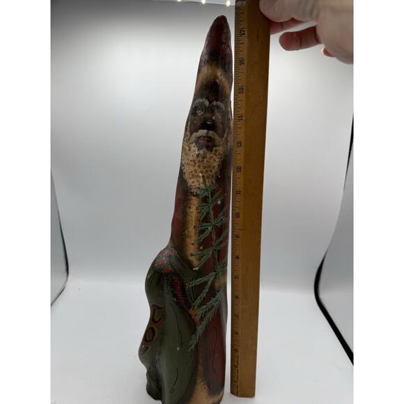 “Hand Carved Folk Art Santa Signed Ellwanger 1990 – Rustic Christmas Decor” - Picture 6 of 12